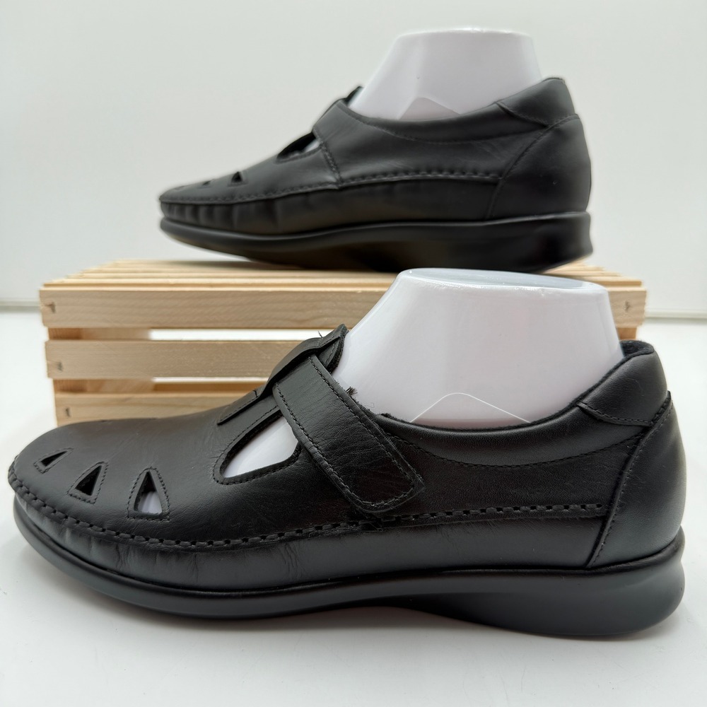 SAS Roamer Tripad Comfort Shoes Black Leather EZ Strap Shoes Woman's Size‎ 9M